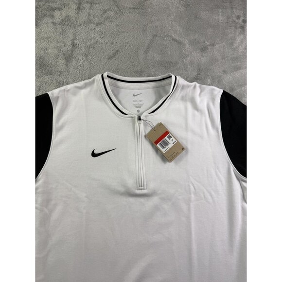 New Nike Dri-FIT Pullover Mens Large White Black 1/4 Zip Long Sleeve FJ9549-100 - Picture 2 of 13